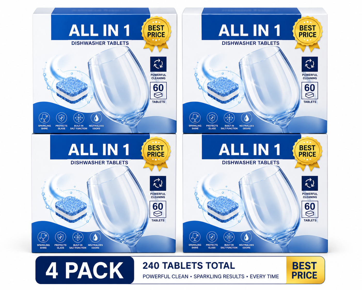 All in 1 Dishwasher Tablets – 60 Count