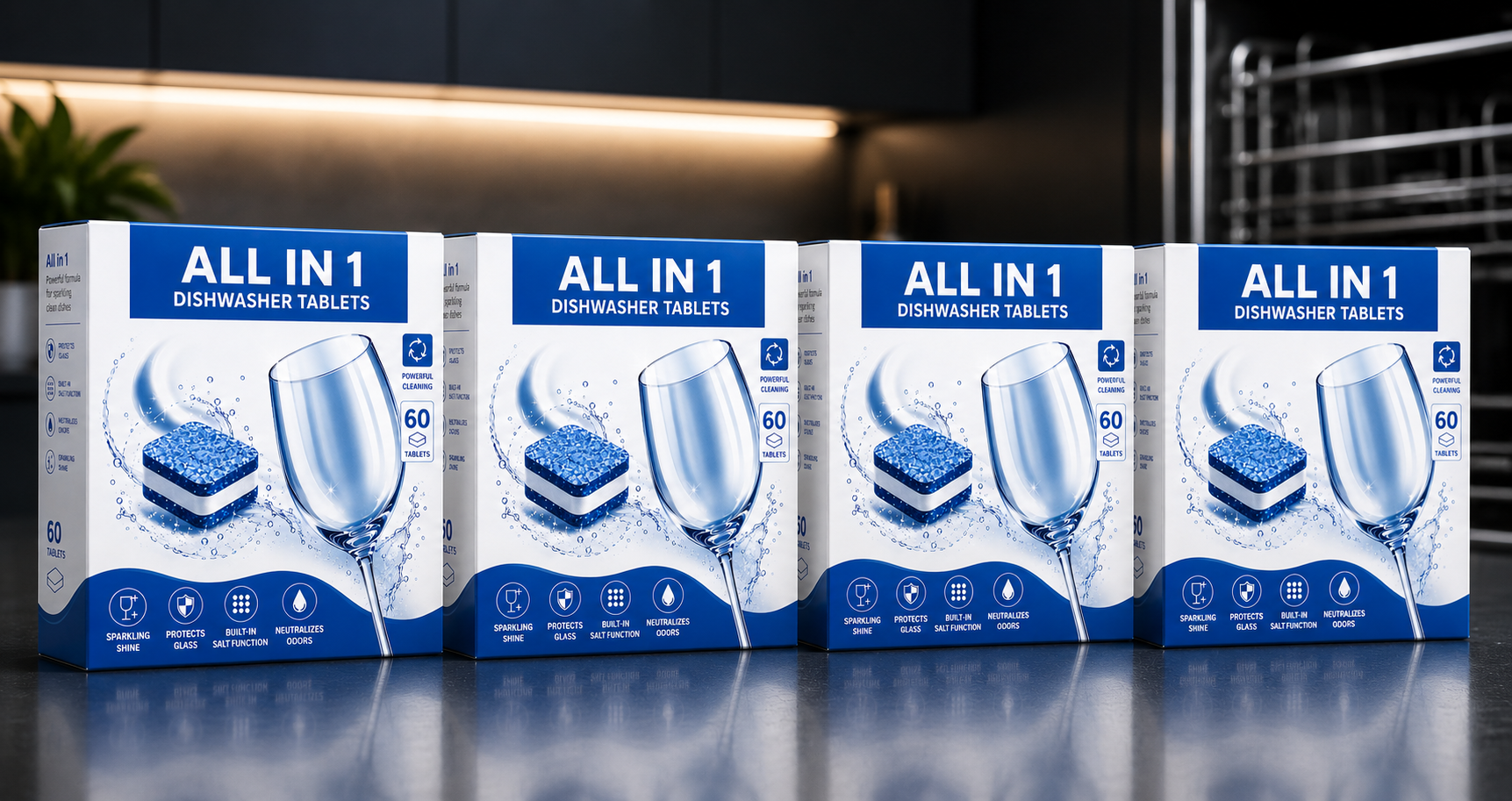 All in 1 Dishwasher Tablets – 60 Count